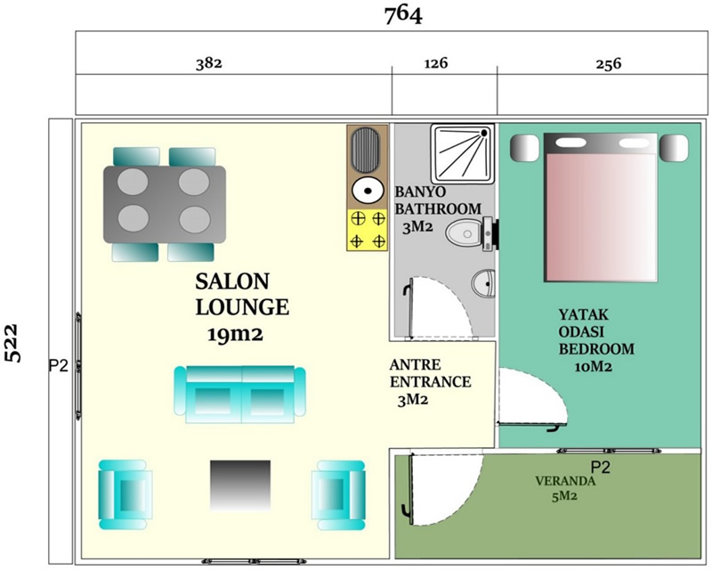 40 m<sup>2</sup> Single Storey Prefabricated House